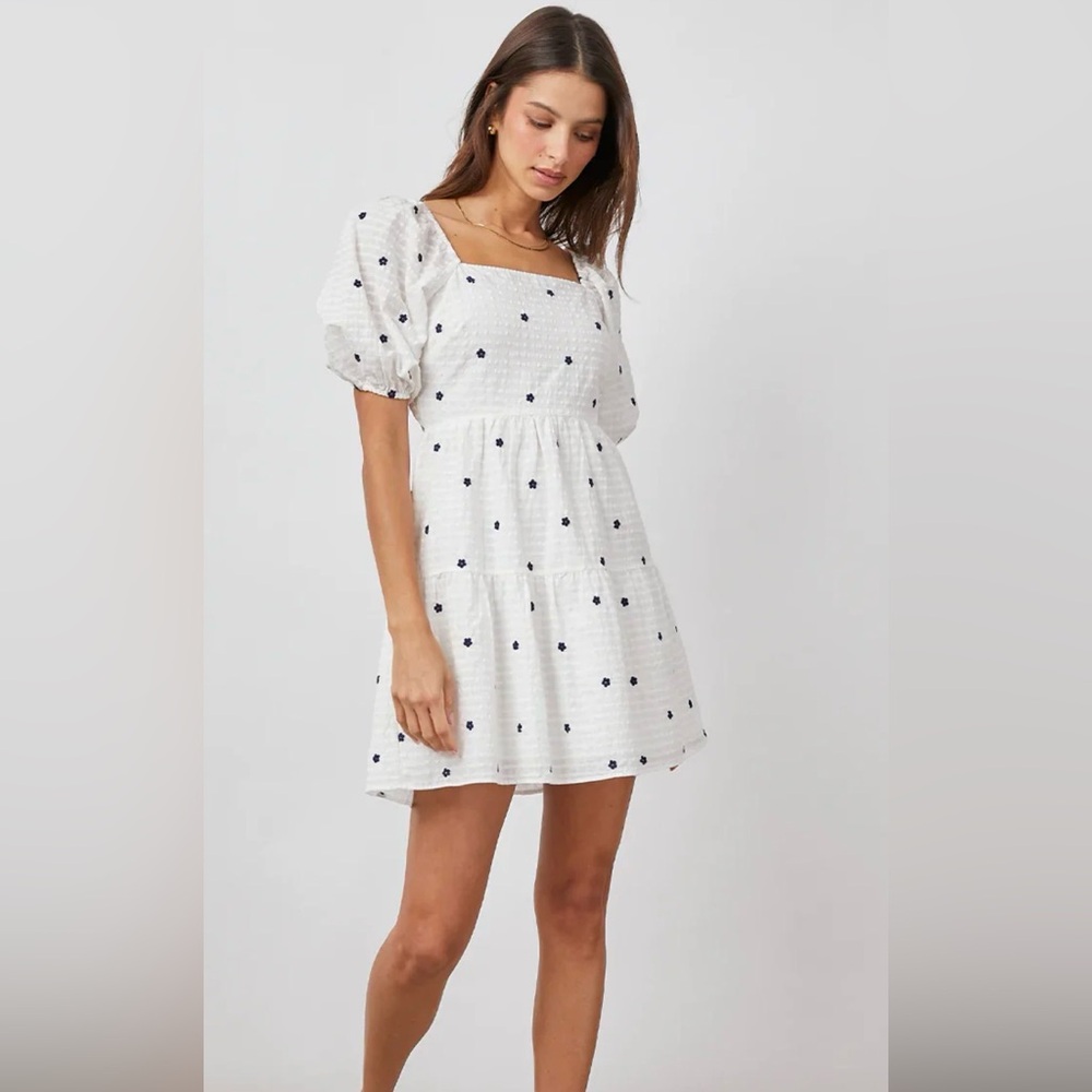 Rails Selene floral embroidered seersucker dress